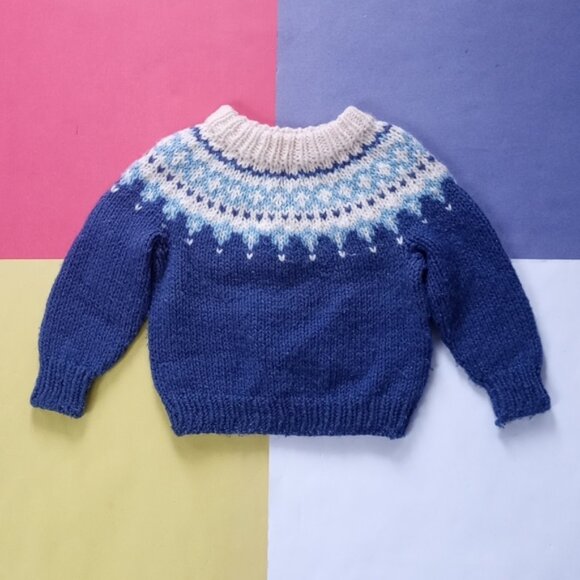 Vintage Handmade Winter Pattern Sweater Jacket