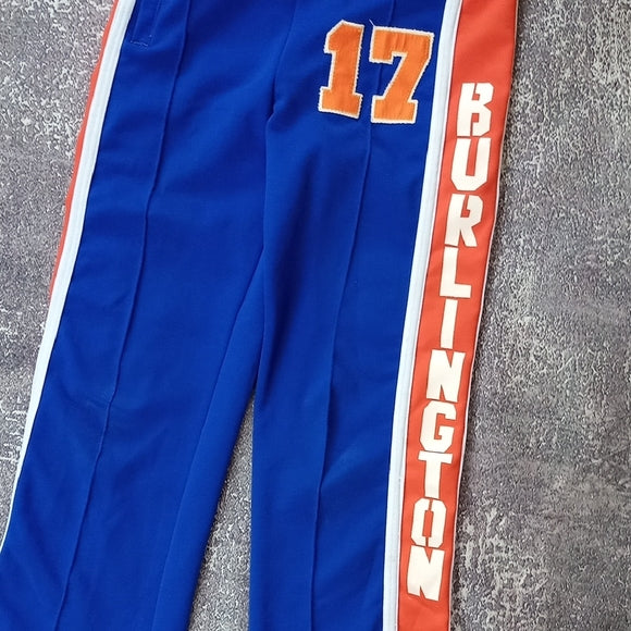 VINTAGE 70s BURLINGTON TRACKSUIT BLUE/ORANGE TALON ZIPPER #17