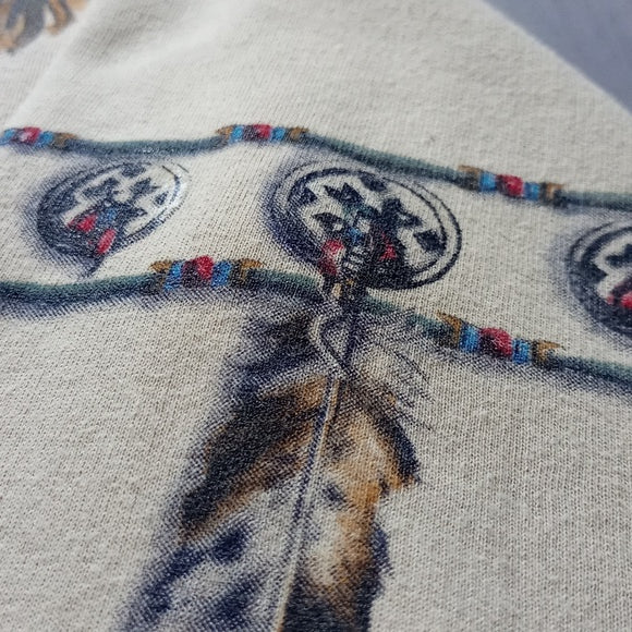 Vintage Native Indigenous Cardigan Feathers Art unlimited Sportswear Sweater