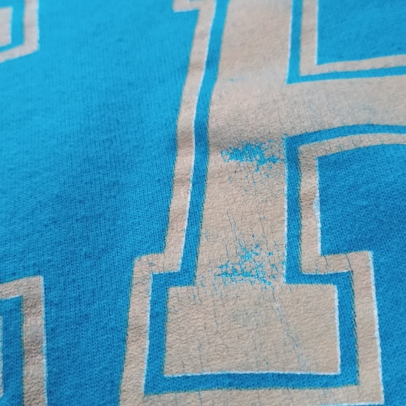 Vintage 90s Crop Top High Crewneck Sweater Blue