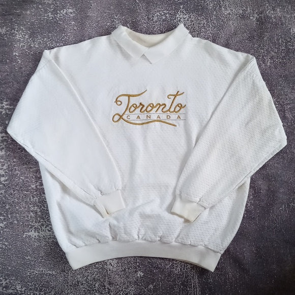 Vintage 1980s Toronto Canada Collar Sweatshirt