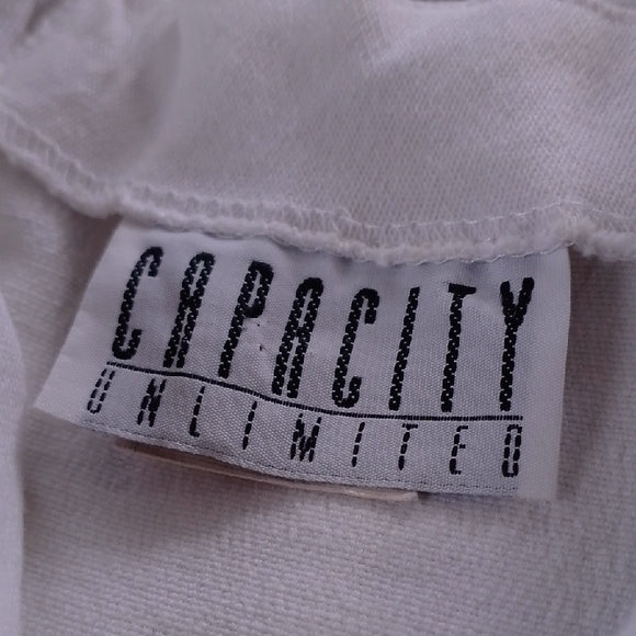 VINTAGE 90s CAPACITY UNLIMITED Stylish White Sleeveless Jacket