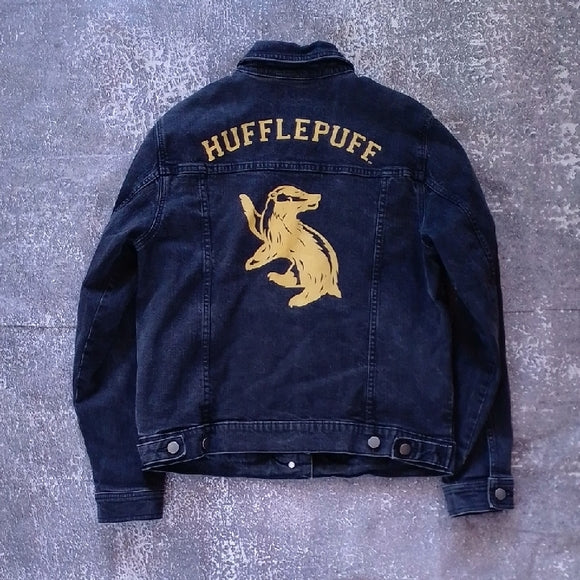 Harry Potter Hufflepuff Denim Jacket with Gold Badger