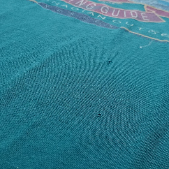 Vintage 1992 Nothern Adventure Fish Guild Fishing Men In Boat Single Stitch Tee