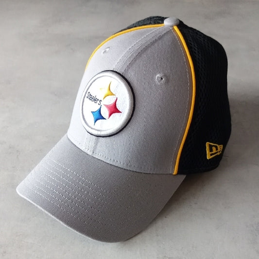 NWOT Men's New Era Gray Pittsburgh Steelers Pip 39THIRTY FLEX HAT BRAND NEW