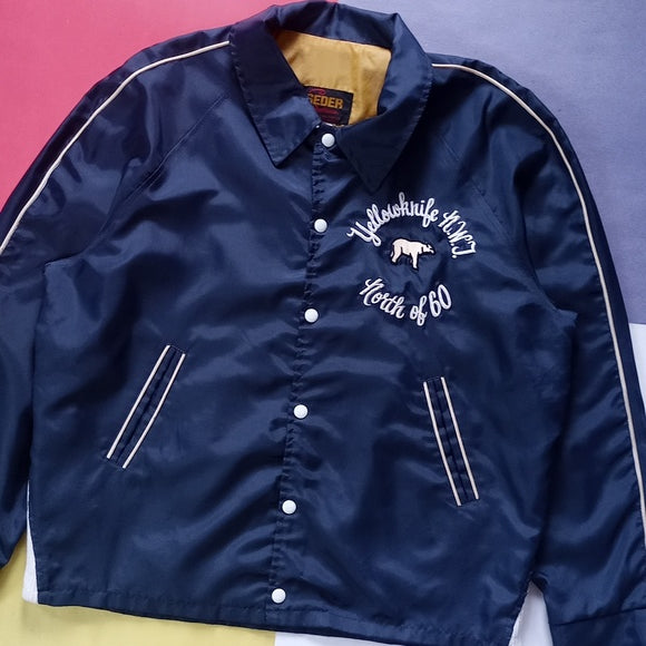 Vintage 80s Polar Bear Yellowknife N.W.T. North Of 60 Seder Sportswear Button-Up