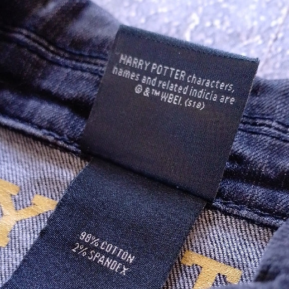 Harry Potter Hufflepuff Denim Jacket with Gold Badger