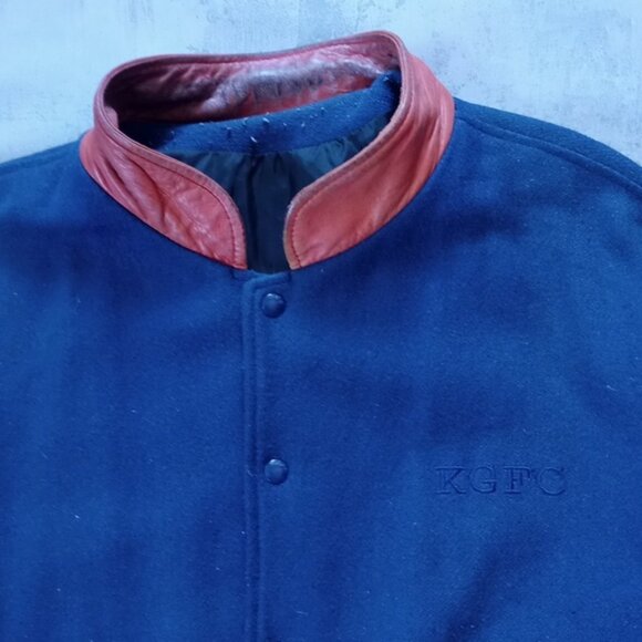 Vintage 90s KGFC Varity Essential Wool/Leather Jacket