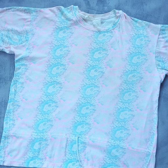 VINTAGE 90s Floral Print Tie-Up T-Shirt