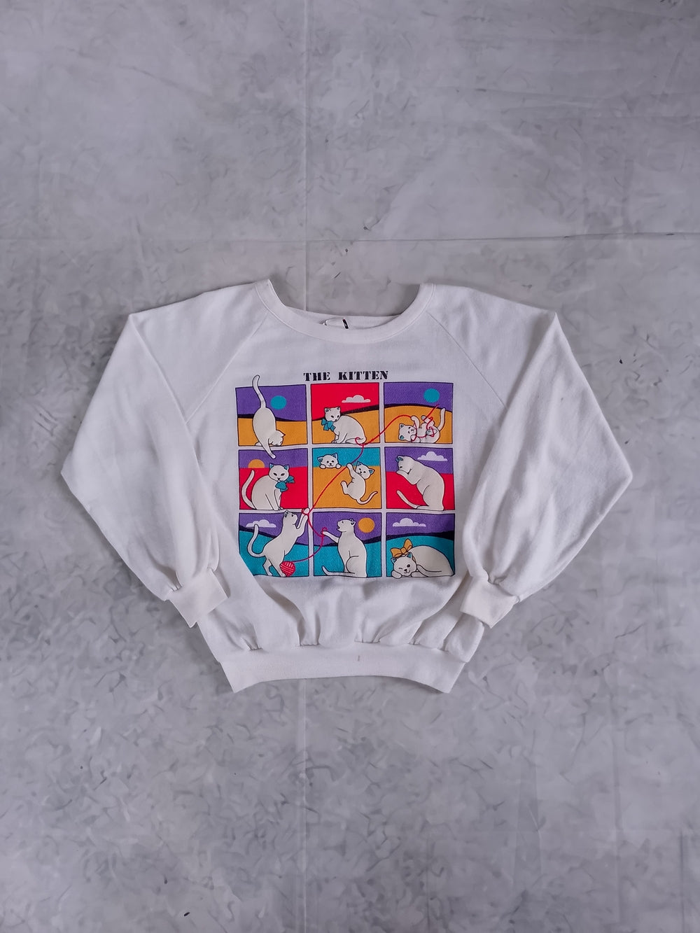 Vintage 90s White 'The Kitten' Graphic Sweatshirt UNISEX