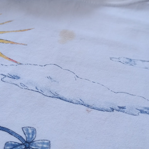VINTAGE 90s Teddy Bear Flying Kite Big Print Double Sided T-Shirt