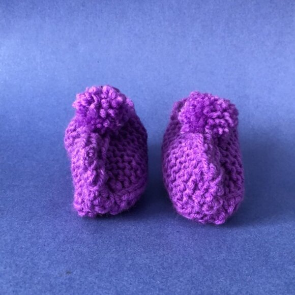 NWT Vintage Handmade Knitted Purple Children’s Slipper Booties