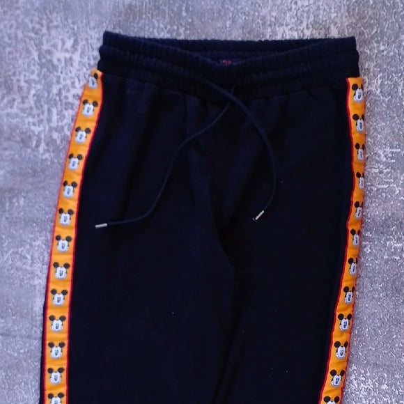 Disney x Forever 21 Mickey Mouse Black Joggers with Orange Trim