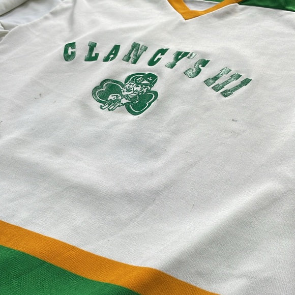 Vintage 90s CLANCY'S III Clover Leaf Hockey Jersey #10