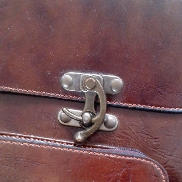 VINTAGE Classic Brown Leather Briefcase