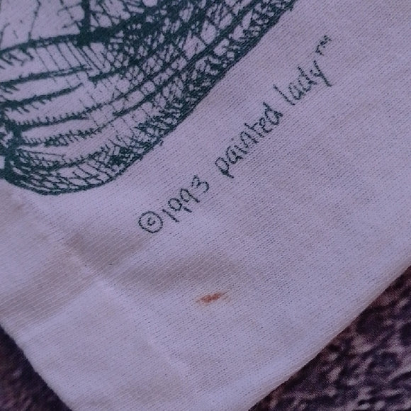 Vintage 90s AOP White and Green Vegetable Print T-Shirt
