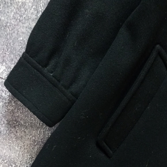 Vintage 60s/70s JULES For Progress Women's Black Coat WOOL
