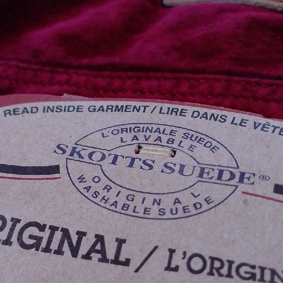 Vintage 90s SKOTTS SUEDE Vibrant Red LEATHER Pants WASHABLE