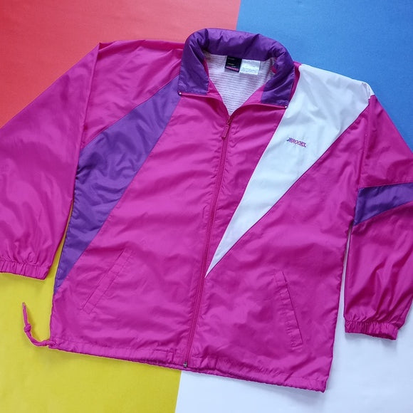 Vintage 90s Brooks Pink Purple Funk Windbreaker