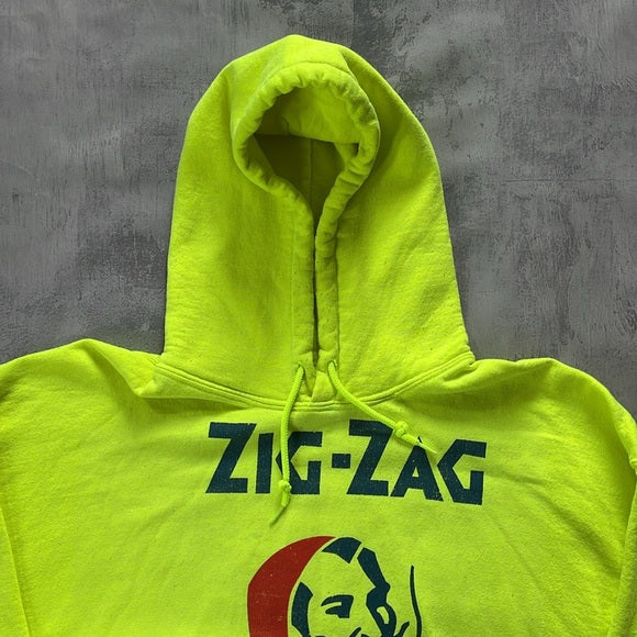 Zig Zag Rolling Papers Slow Burning Neon Green Hoodie Sweater UNISEX