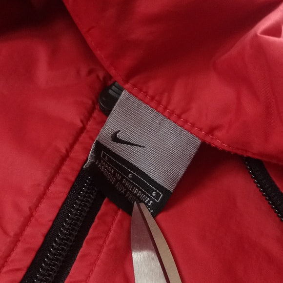 Vintage Y2K Red Silver Essential Nike Windbreaker Jacket