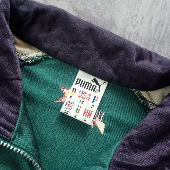 Vintage 1980s Puma Basketball Warm-Up Track Style Zip-Up Jacket
