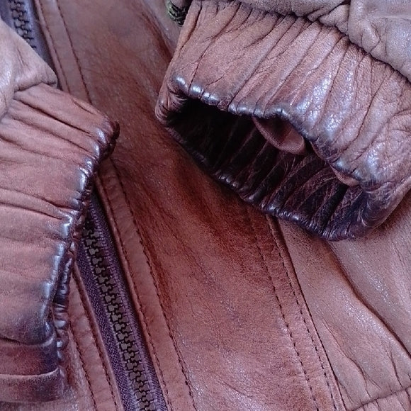 Vintage 80s Leather Patchwork Jacket Western Style UNISEX
