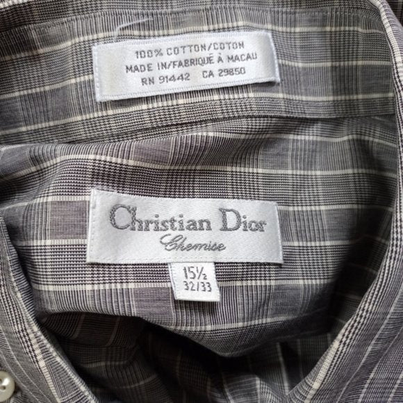 Vintage Christian Dior Fancy Checkered Button-Up Shirt