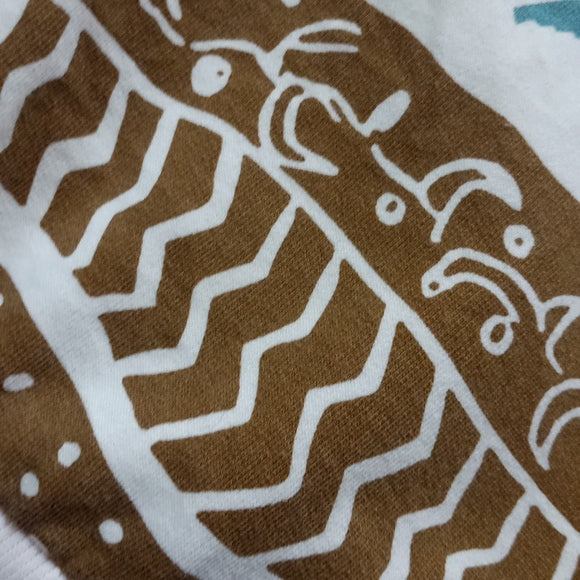 Vintage 90s Funky Tribal Bird Pattern Crewneck Sweater ADOBE FLATS Aztec