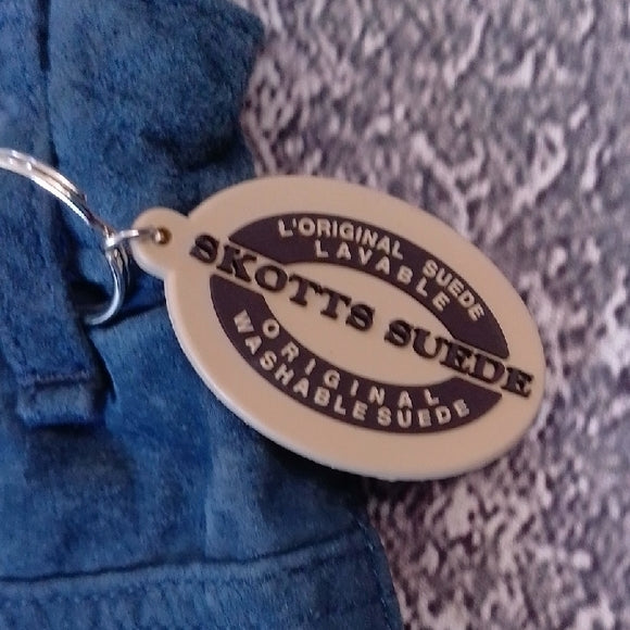 Vintage 90s SKOTTS SUEDE Vibrant BLUE LEATHER Pants WASHABLE