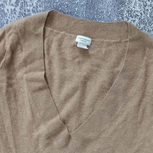 CLUB MONACO CASHMERE V-Neck Tan Sweater