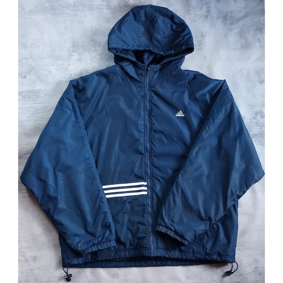 Vintage 90s Adidas Blue Stripes Blue Essential Winter Jacket