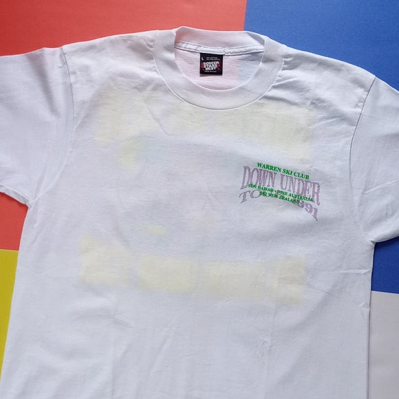 Vintage 1991 Warren Ski Club 1991 Down Under Tour Single Stitch T-Shirt