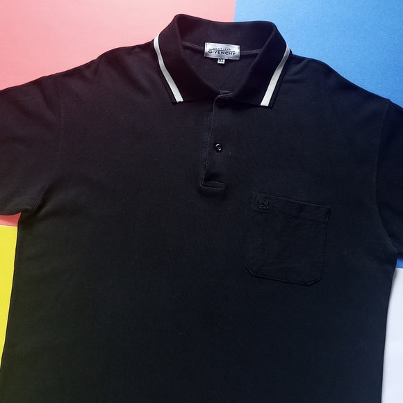 Vintage Monsieur Givenchy Shirt Black Polo Unisex