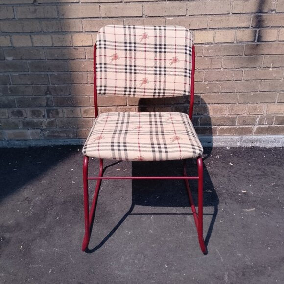 Vintage 8600 Burberry Upholstered Stack Chair – One of a Kind