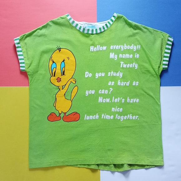Vintage 90s Troops Tweety Bird Looney Tunes Single Stitch T-Shirt