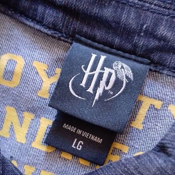 Harry Potter Hufflepuff Denim Jacket with Gold Badger