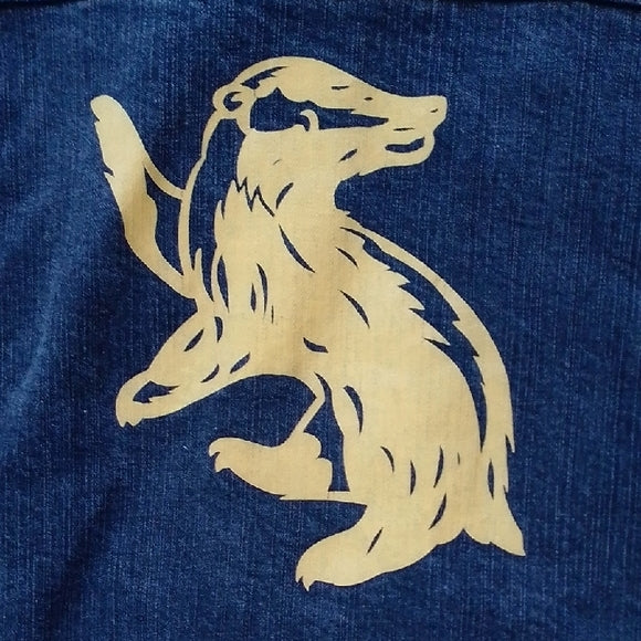 Harry Potter Hufflepuff Denim Jacket with Gold Badger