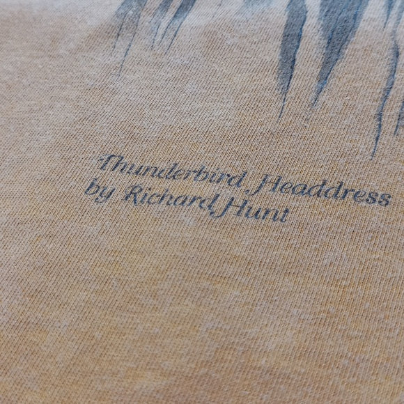 Vintage 90s Indigenous Thunderbird Headdress by Richard Hun Single Stitch Tee