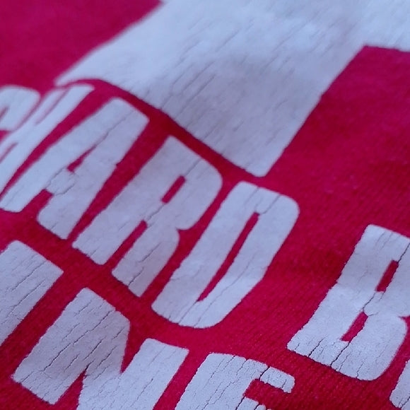 Vintage 90s RUSSELL Beachguard Old Orchard Beach, Maine, Red Sweater