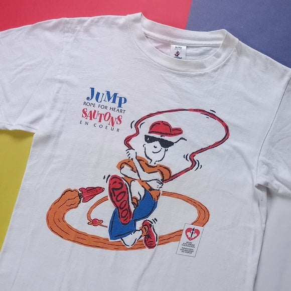 Vintage 2000 Official Jump Rope For Heart Heart And Stroke Foundation T-Shirt