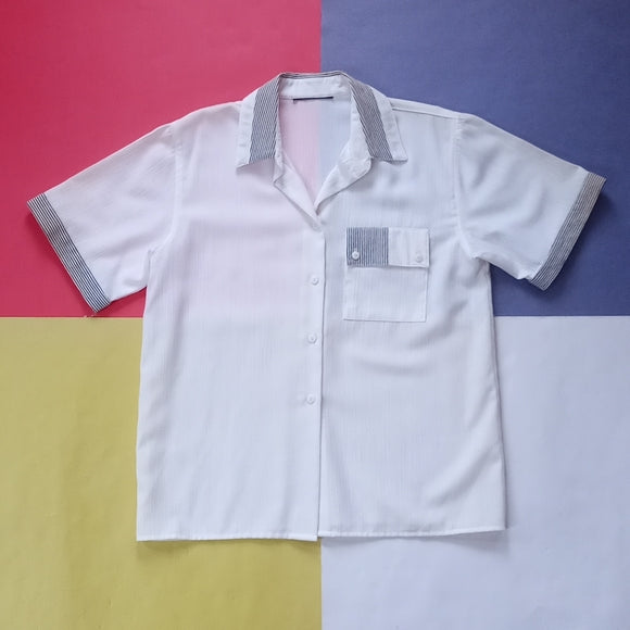 Vintage Various Striped Button-Up Shirt