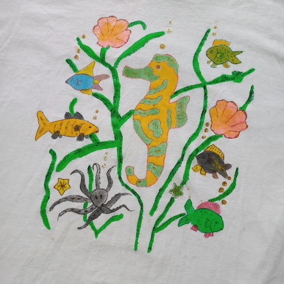 Women’s Vintage Fish Seascape Shirt Single Stitch
