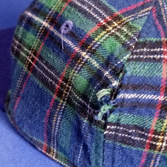 Vintage DISNEY Mickey Embroidered Tartan Snapback Hat UNISEX