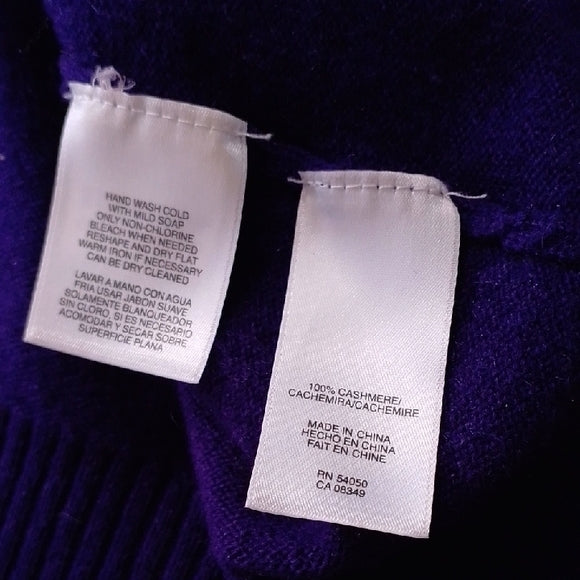 JONES & CO. Cashmere Turtleneck Purple Sweater