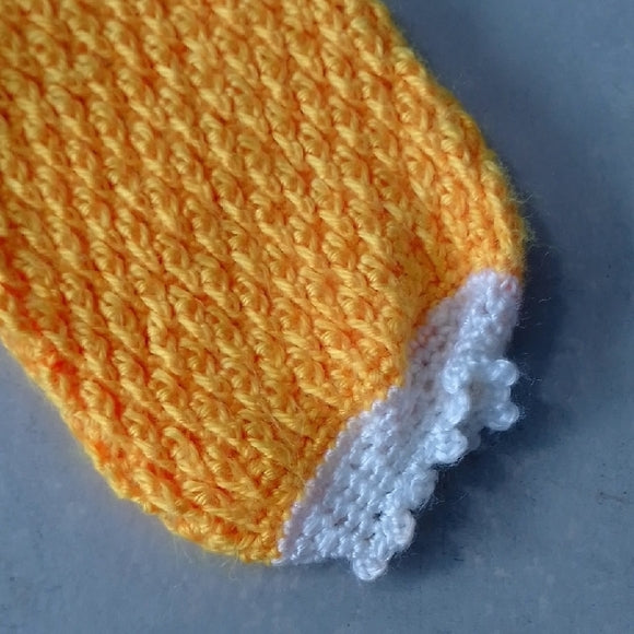 Vintage Handmade Yellow and White Crochet Cardigan