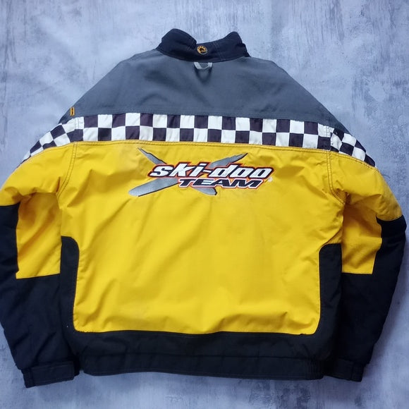 ski-doo Team Performance Jacket Light Distress Checkered Flag Arm UNISEX