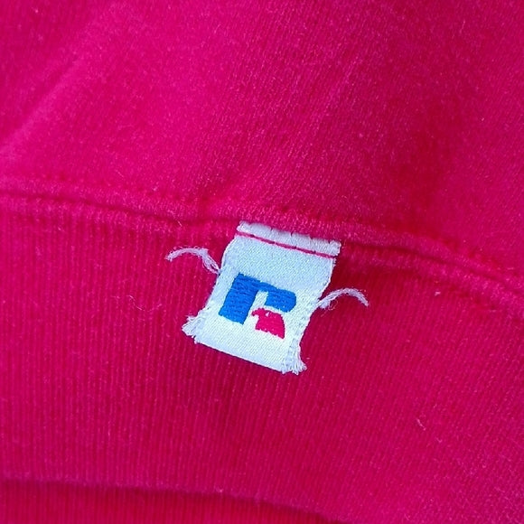 Vintage 90s RUSSELL Beachguard Old Orchard Beach, Maine, Red Sweater
