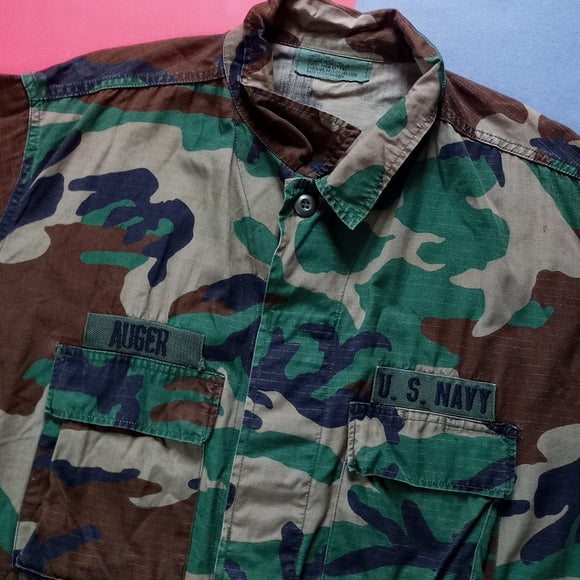 Vintage US Navy Camouflage Military Jacket AUGER DLA100-87-C-0613