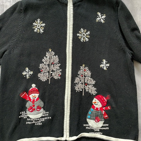 Vintage Snowmen & Snowflakes Ugly Sweater